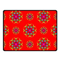 Rainbow Colors Geometric Circles Seamless Pattern On Red Background Double Sided Fleece Blanket (small)  by BangZart