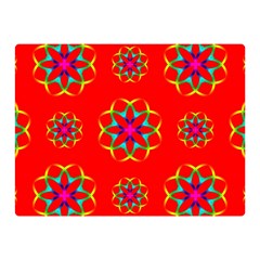 Rainbow Colors Geometric Circles Seamless Pattern On Red Background Double Sided Flano Blanket (mini)  by BangZart