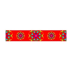 Rainbow Colors Geometric Circles Seamless Pattern On Red Background Flano Scarf (mini) by BangZart