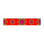 Rainbow Colors Geometric Circles Seamless Pattern On Red Background Flano Scarf (Mini) Front