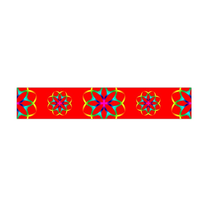 Rainbow Colors Geometric Circles Seamless Pattern On Red Background Flano Scarf (Mini)