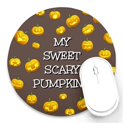 Hallowen My Sweet Scary Pumkins Round Mousepads by BangZart