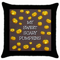 Hallowen My Sweet Scary Pumkins Throw Pillow Case (black) by BangZart