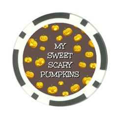 Hallowen My Sweet Scary Pumkins Poker Chip Card Guard by BangZart