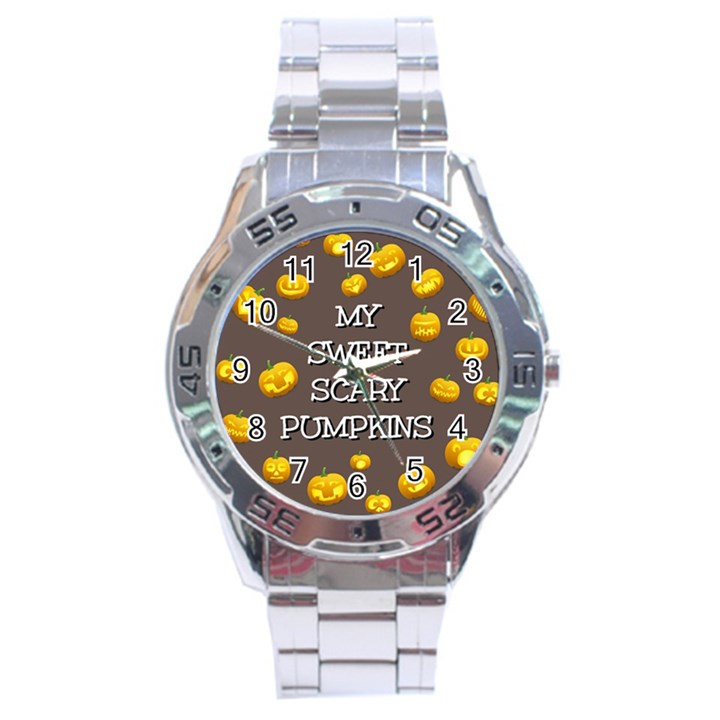 Hallowen My Sweet Scary Pumkins Stainless Steel Analogue Watch