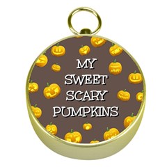 Hallowen My Sweet Scary Pumkins Gold Compasses by BangZart