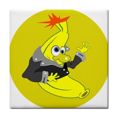 Funny Cartoon Punk Banana Illustration Tile Coasters by BangZart