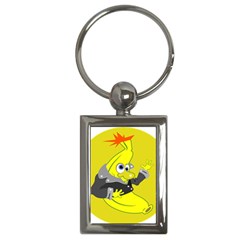 Funny Cartoon Punk Banana Illustration Key Chains (rectangle)  by BangZart