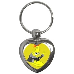 Funny Cartoon Punk Banana Illustration Key Chains (heart)  by BangZart