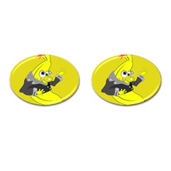 Funny Cartoon Punk Banana Illustration Cufflinks (oval) by BangZart