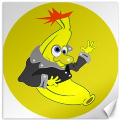 Funny Cartoon Punk Banana Illustration Canvas 20  X 20   by BangZart