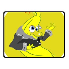 Funny Cartoon Punk Banana Illustration Fleece Blanket (small) by BangZart