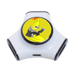 Funny Cartoon Punk Banana Illustration 3-port Usb Hub by BangZart