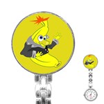 Funny Cartoon Punk Banana Illustration Stainless Steel Nurses Watch Front