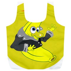 Funny Cartoon Punk Banana Illustration Full Print Recycle Bags (l)  by BangZart