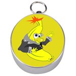 Funny Cartoon Punk Banana Illustration Silver Compasses Front