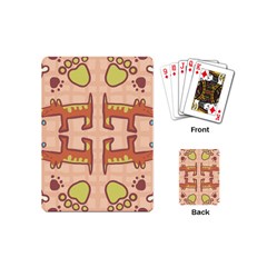 Pet Dog Design  Tileable Doodle Dog Art Playing Cards (mini)  by BangZart