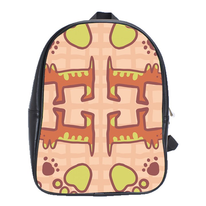 Pet Dog Design  Tileable Doodle Dog Art School Bags (XL) 