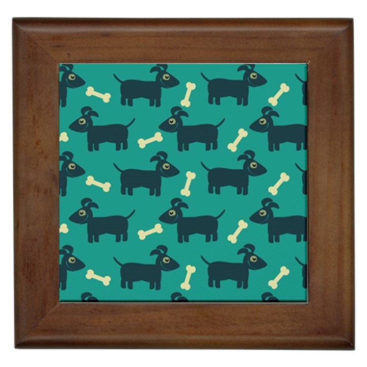 Happy Dogs Animals Pattern Framed Tiles