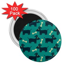 Happy Dogs Animals Pattern 2 25  Magnets (100 Pack)  by BangZart