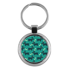 Happy Dogs Animals Pattern Key Chains (round)  by BangZart