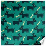 Happy Dogs Animals Pattern Canvas 12  x 12   11.4 x11.56  Canvas - 1