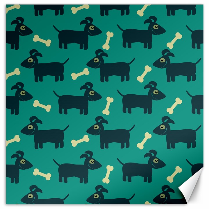 Happy Dogs Animals Pattern Canvas 12  x 12  