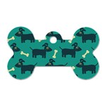 Happy Dogs Animals Pattern Dog Tag Bone (One Side) Front