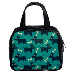 Happy Dogs Animals Pattern Classic Handbags (2 Sides) by BangZart