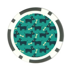 Happy Dogs Animals Pattern Poker Chip Card Guard (10 Pack) by BangZart