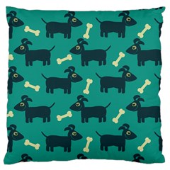 Happy Dogs Animals Pattern Large Cushion Case (two Sides) by BangZart