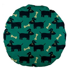 Happy Dogs Animals Pattern Large 18  Premium Round Cushions by BangZart