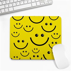 Digitally Created Yellow Happy Smile  Face Wallpaper Large Mousepads by BangZart