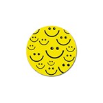 Digitally Created Yellow Happy Smile  Face Wallpaper Golf Ball Marker Front