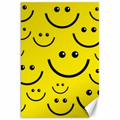 Digitally Created Yellow Happy Smile  Face Wallpaper Canvas 20  X 30   by BangZart