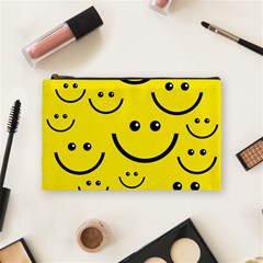 Digitally Created Yellow Happy Smile  Face Wallpaper Cosmetic Bag (medium)  by BangZart