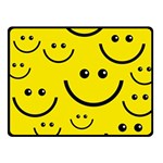 Digitally Created Yellow Happy Smile  Face Wallpaper Fleece Blanket (Small) 50 x40  Blanket Front