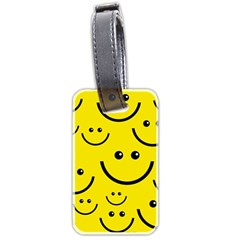 Digitally Created Yellow Happy Smile  Face Wallpaper Luggage Tags (two Sides) by BangZart