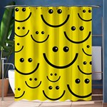 Digitally Created Yellow Happy Smile  Face Wallpaper Shower Curtain 60  x 72  (Medium)  60 x72  Curtain