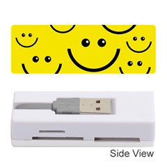 Digitally Created Yellow Happy Smile  Face Wallpaper Memory Card Reader (stick)  by BangZart