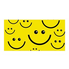 Digitally Created Yellow Happy Smile  Face Wallpaper Satin Wrap by BangZart