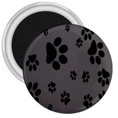 Dog Foodprint Paw Prints Seamless Background And Pattern 3  Magnets by BangZart