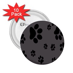 Dog Foodprint Paw Prints Seamless Background And Pattern 2 25  Buttons (10 Pack) 