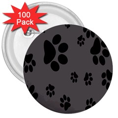 Dog Foodprint Paw Prints Seamless Background And Pattern 3  Buttons (100 Pack)  by BangZart