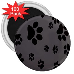 Dog Foodprint Paw Prints Seamless Background And Pattern 3  Magnets (100 Pack) by BangZart