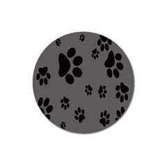 Dog Foodprint Paw Prints Seamless Background And Pattern Magnet 3  (round) by BangZart