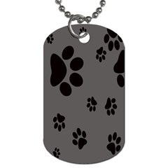 Dog Foodprint Paw Prints Seamless Background And Pattern Dog Tag (two Sides)