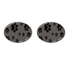 Dog Foodprint Paw Prints Seamless Background And Pattern Cufflinks (oval) by BangZart