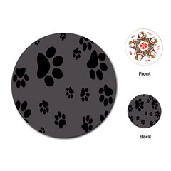 Dog Foodprint Paw Prints Seamless Background And Pattern Playing Cards (round)  by BangZart