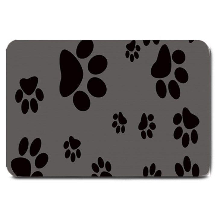 Dog Foodprint Paw Prints Seamless Background And Pattern Large Doormat 